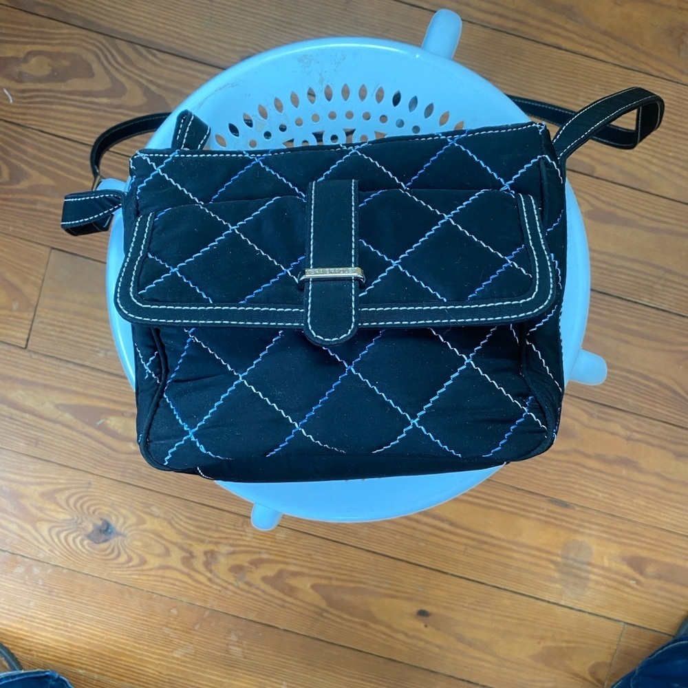 Vera Bradley Black and Blue Quilted Crossbody Bag